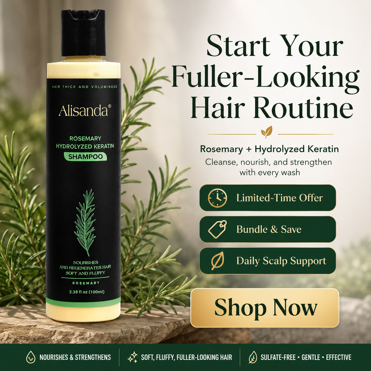 🔥LAST DAY 50% OFF🔥Alisanda® Organic Rosemary Hair Growth Shampoo