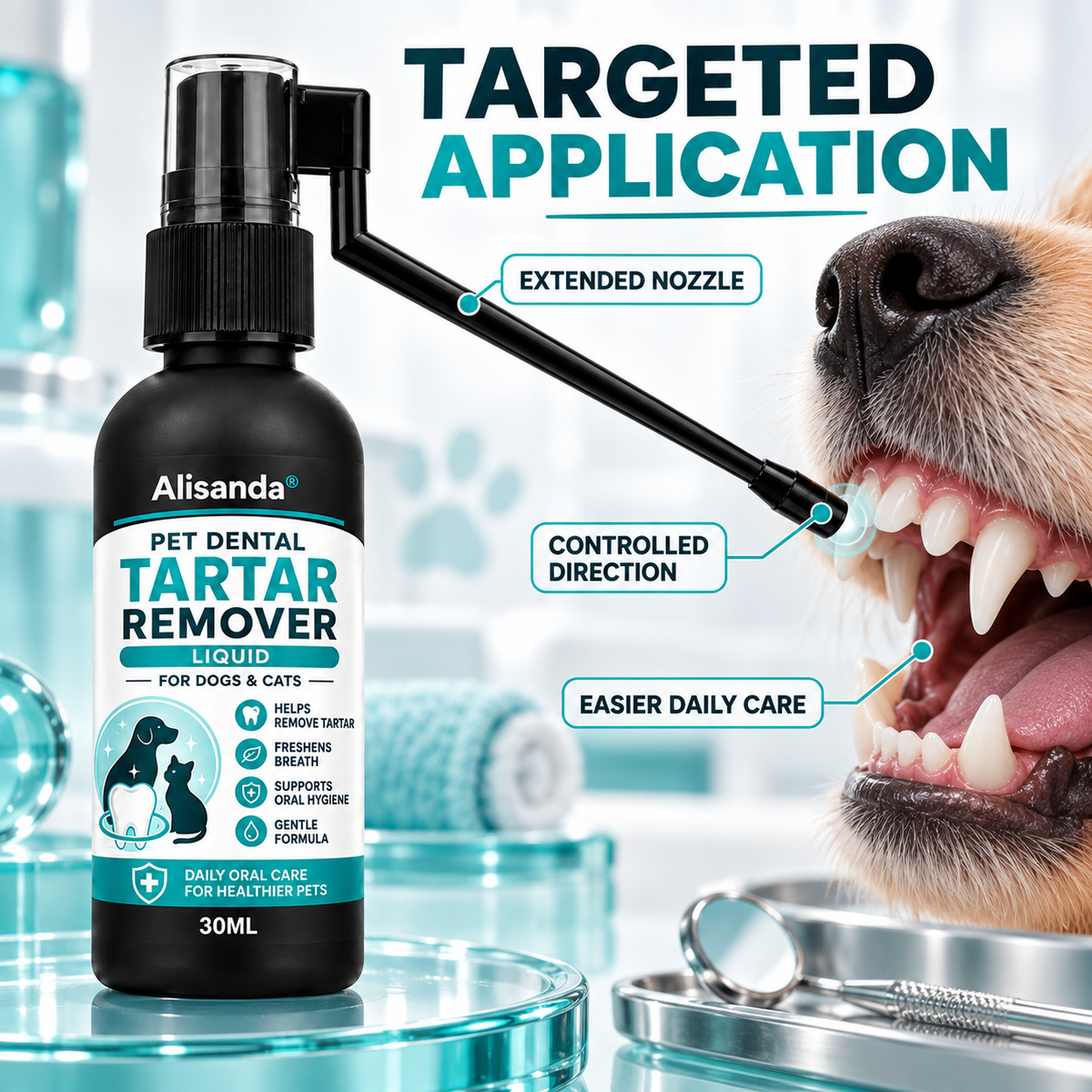 Gentle Pet Dental Cleaning Spray for Dogs & Cats