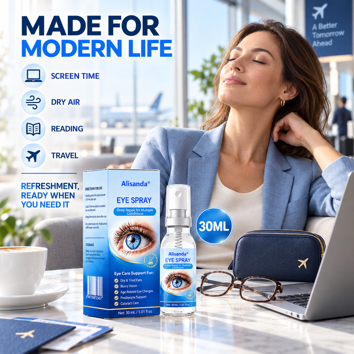 Alisanda® Eye Spray✅For dry eyes, blurry vision, eye strain, presbyopia, and cataracts
