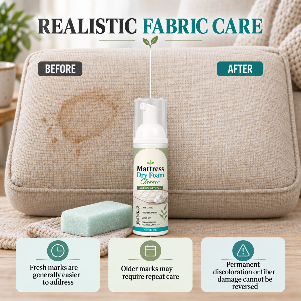 🔥 No-Rinse Mattress &amp; Upholstery Foam Cleaner