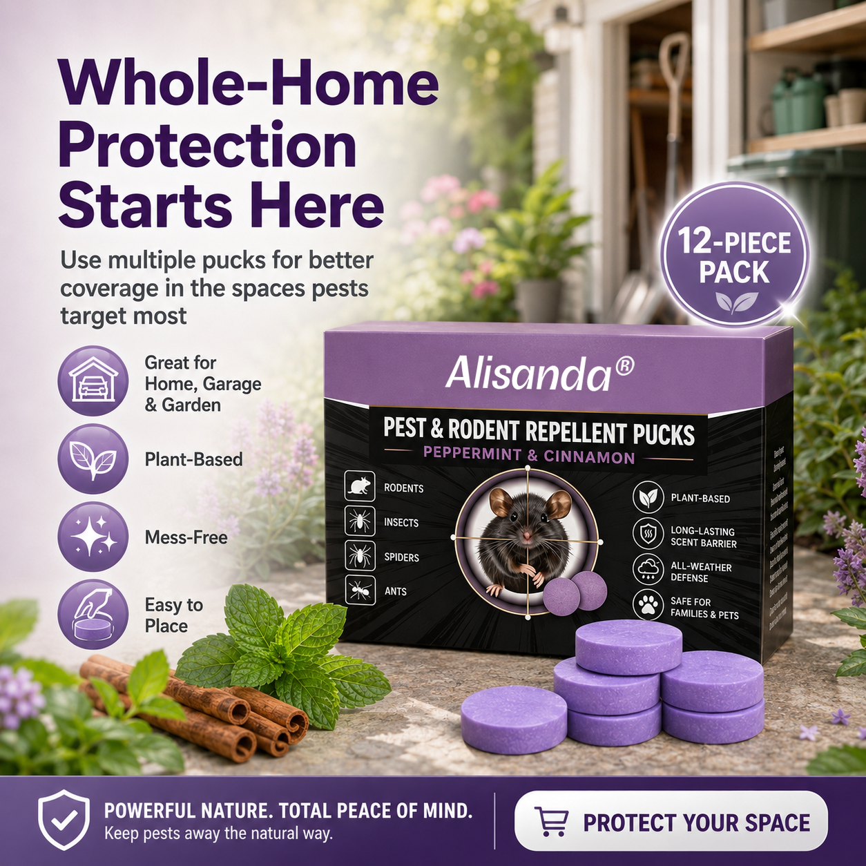 All-Natural Peppermint & Cinnamon Pest & Rodent Repellent Pucks🌿