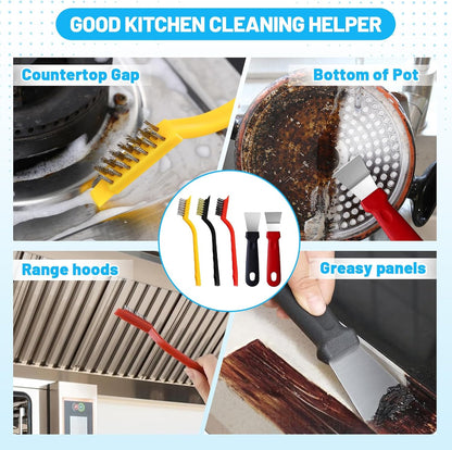 Detail brushes and scrapers used around the kitchen