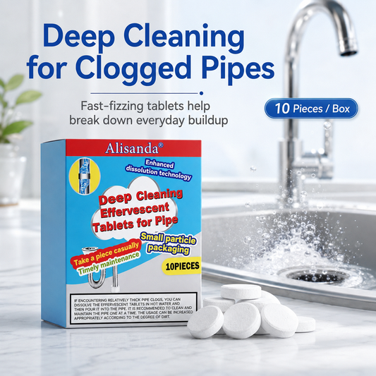 🔥Buy more save more ❤️Powerful Cleaning Effervescent Tablets for Pipe, Fast Dissolve Hair Grease Clogs, Deodorizing Antibacterial Pipe Cleaner