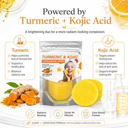 Turmeric & Kojic Acid Cleansing Pads,20pcs🟡
