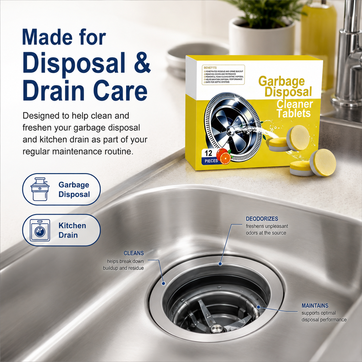 🏆Hot Sale⚡Deep Clean Disposal Tablets
