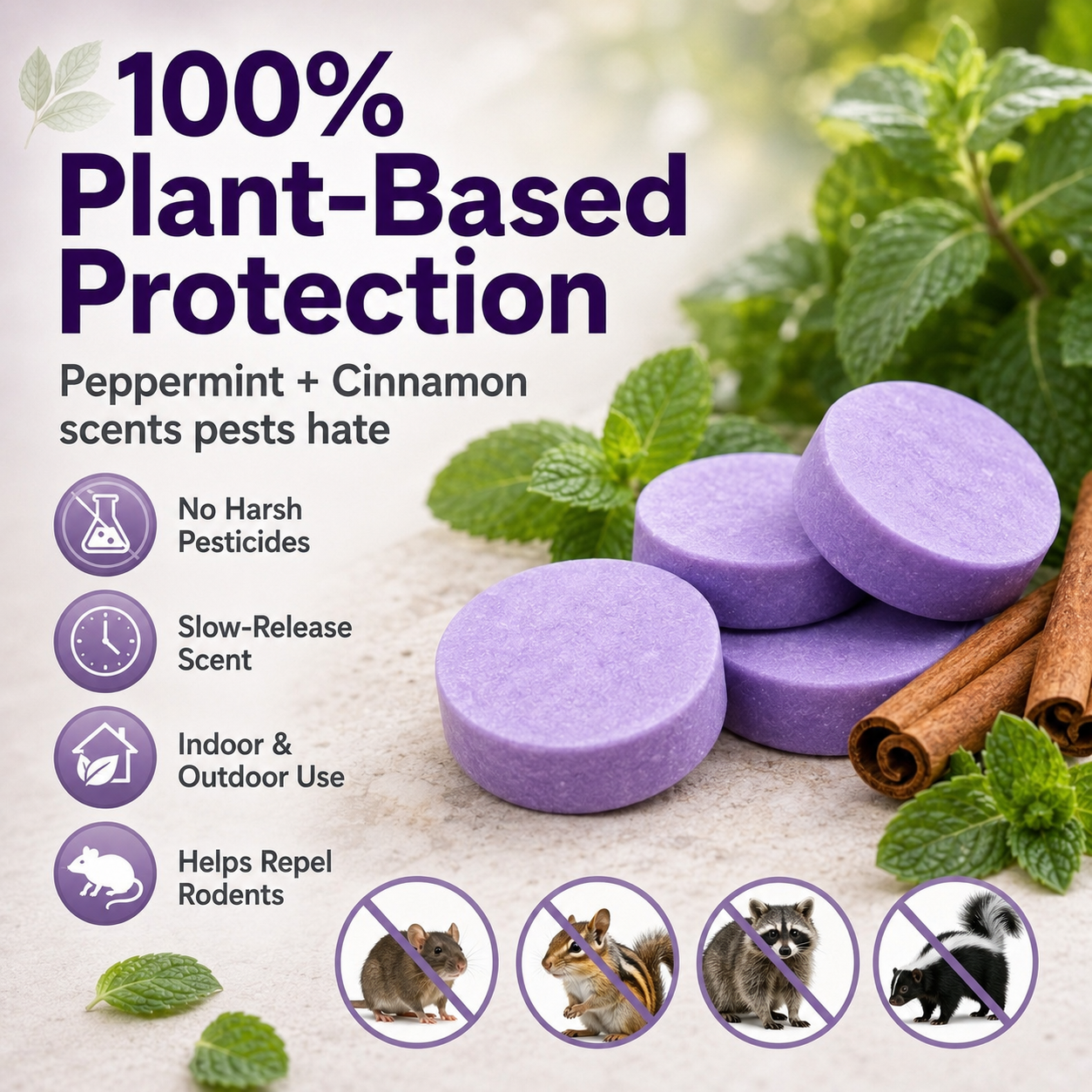 All-Natural Peppermint & Cinnamon Pest & Rodent Repellent Pucks🌿