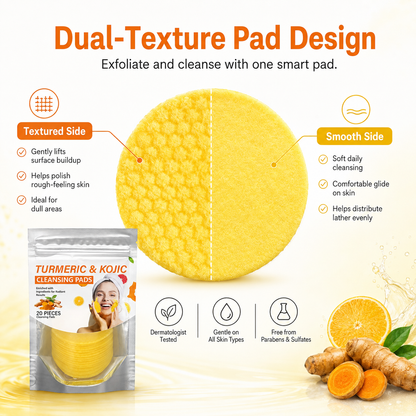 Turmeric & Kojic Acid Cleansing Pads,20pcs🟡