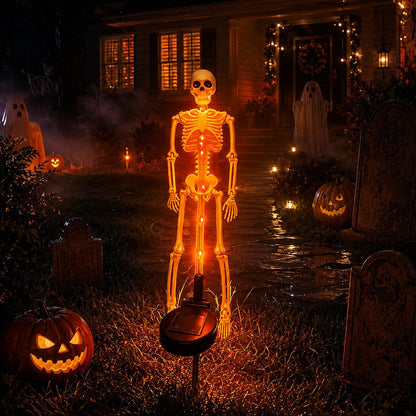 Solar Skull Garden Lights with Eerie Color-Changing Glow 🎃