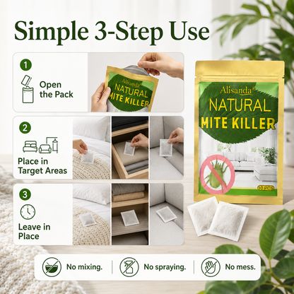 Natural Mite Control Sachet – Plant‑based, non‑toxic & safe around kids & pets