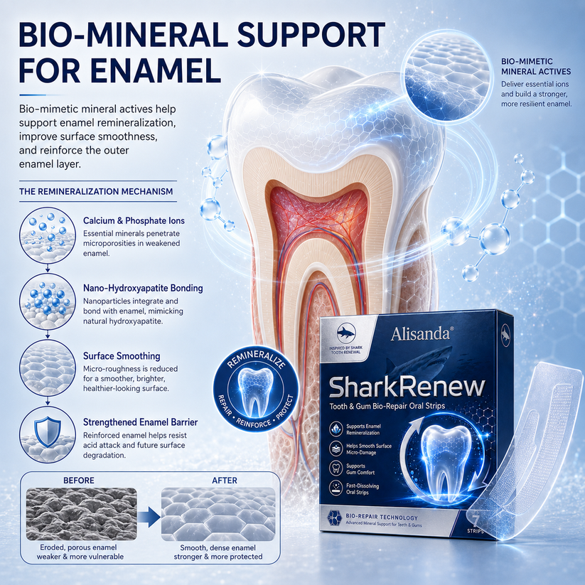 Bio-mineral support for enamel