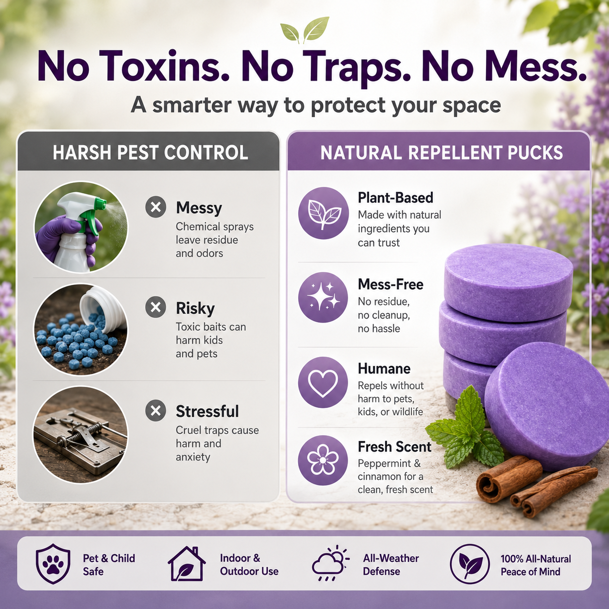 All-Natural Peppermint & Cinnamon Pest & Rodent Repellent Pucks🌿