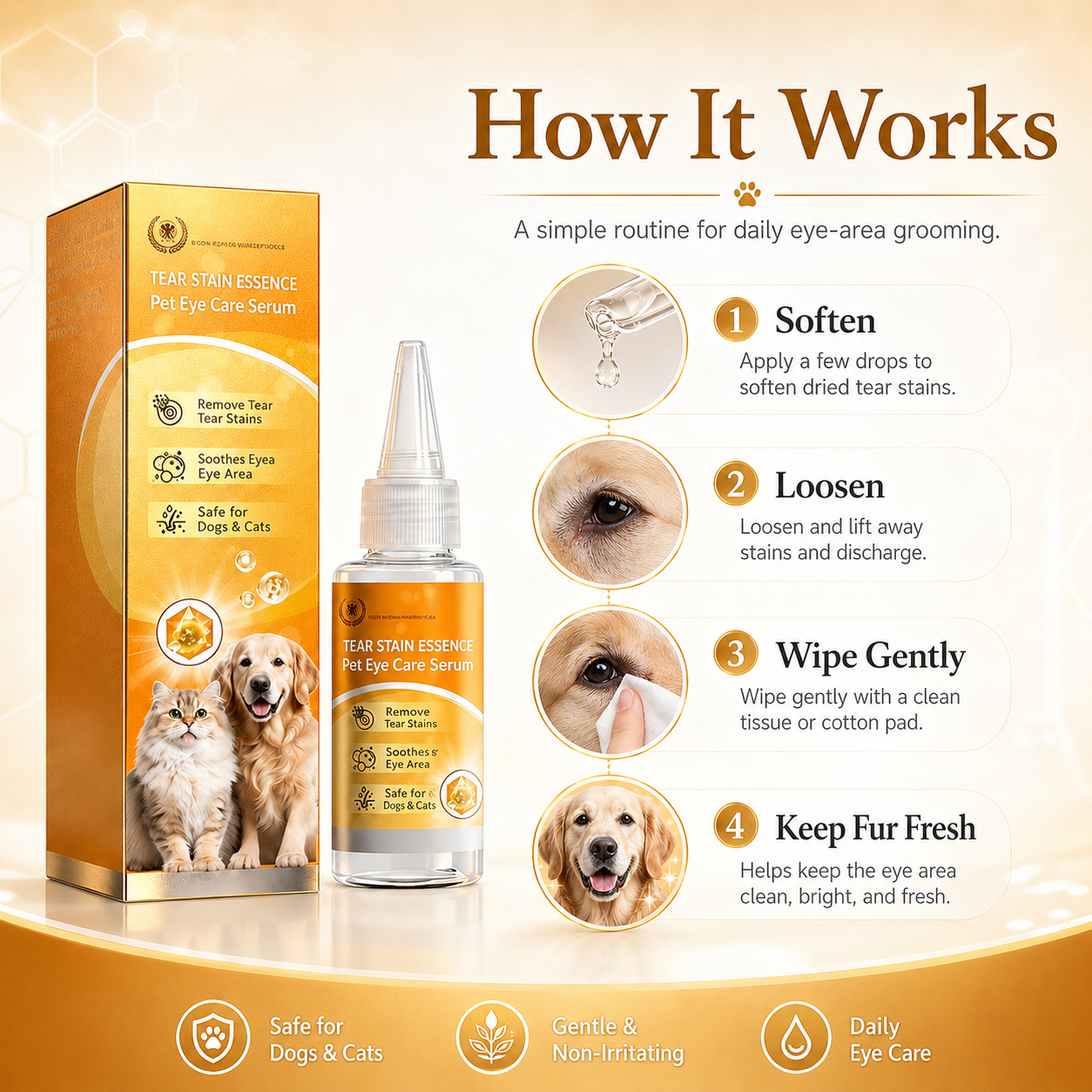 🐶 Buy 2 Get 1 Free now! ✨ Gentle pet eye care—cleaning the eye area and daily fur grooming 👀
