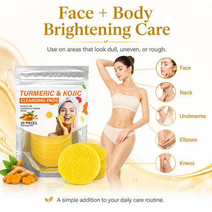 Turmeric & Kojic Acid Cleansing Pads,20pcs🟡