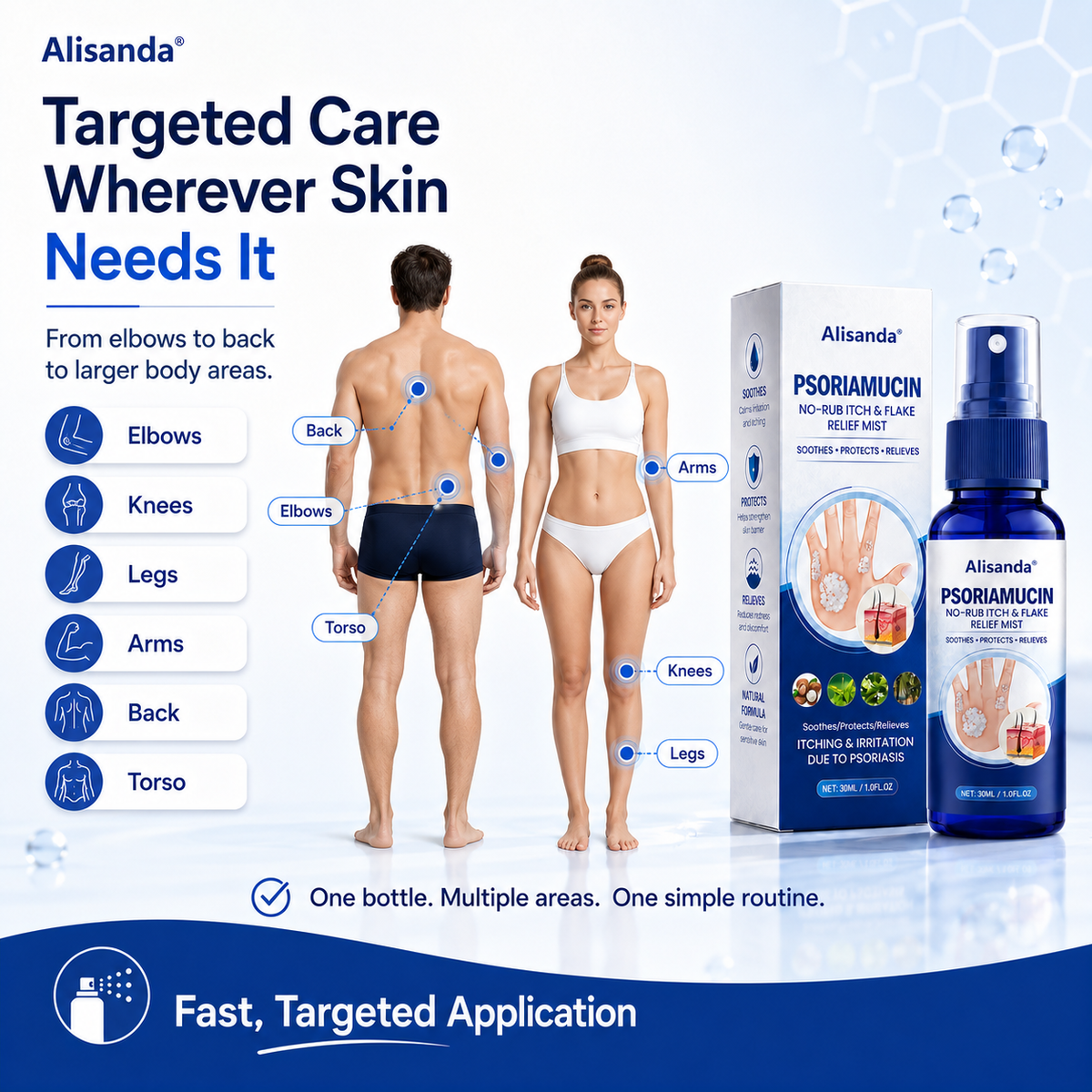 Alisanda® PsoriaMucin No-Rub Itch & Flake Relief Mist