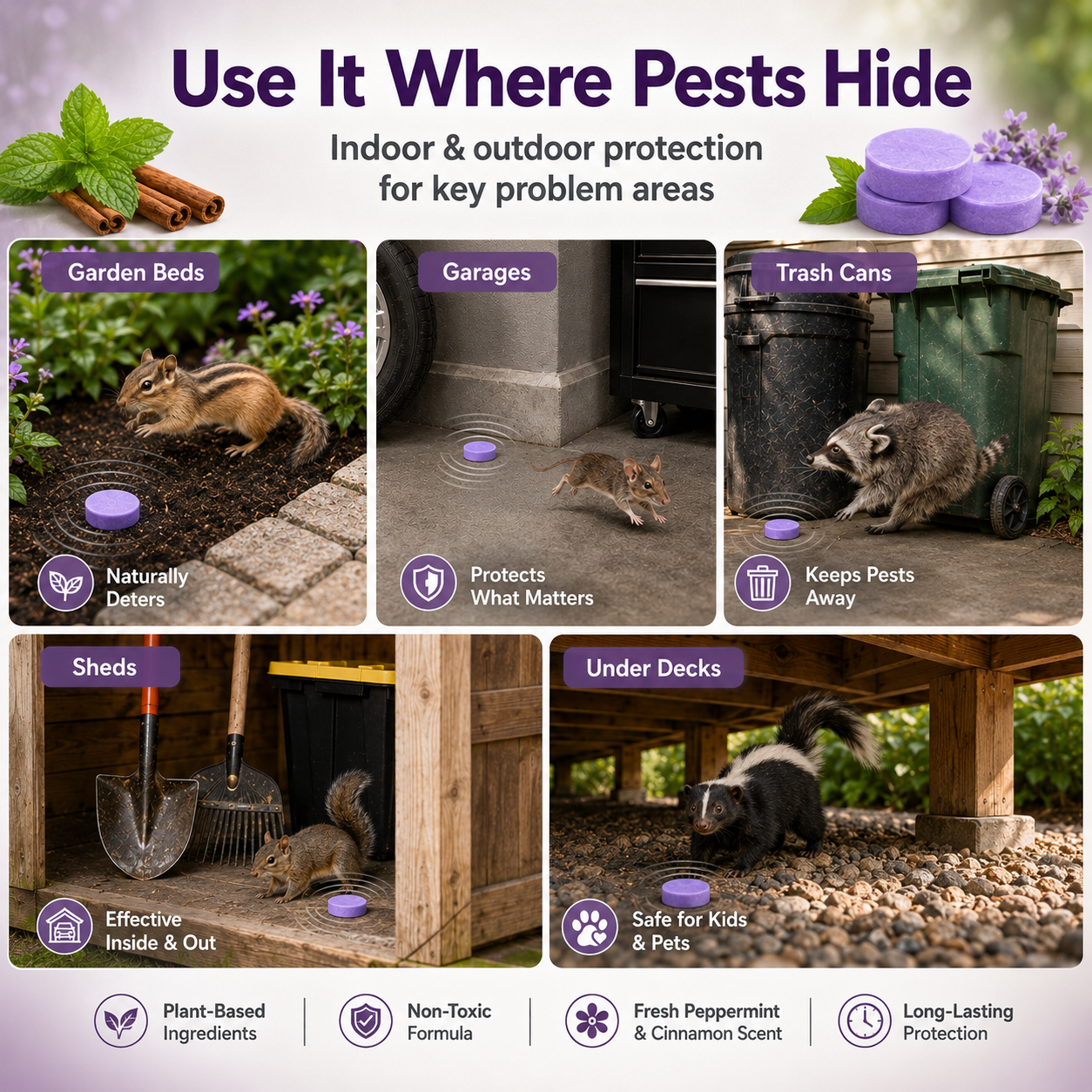 All-Natural Peppermint & Cinnamon Pest & Rodent Repellent Pucks🌿