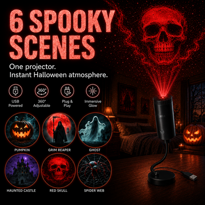 Plug & Play HD Holiday Projector for Christmas & Halloween Decor