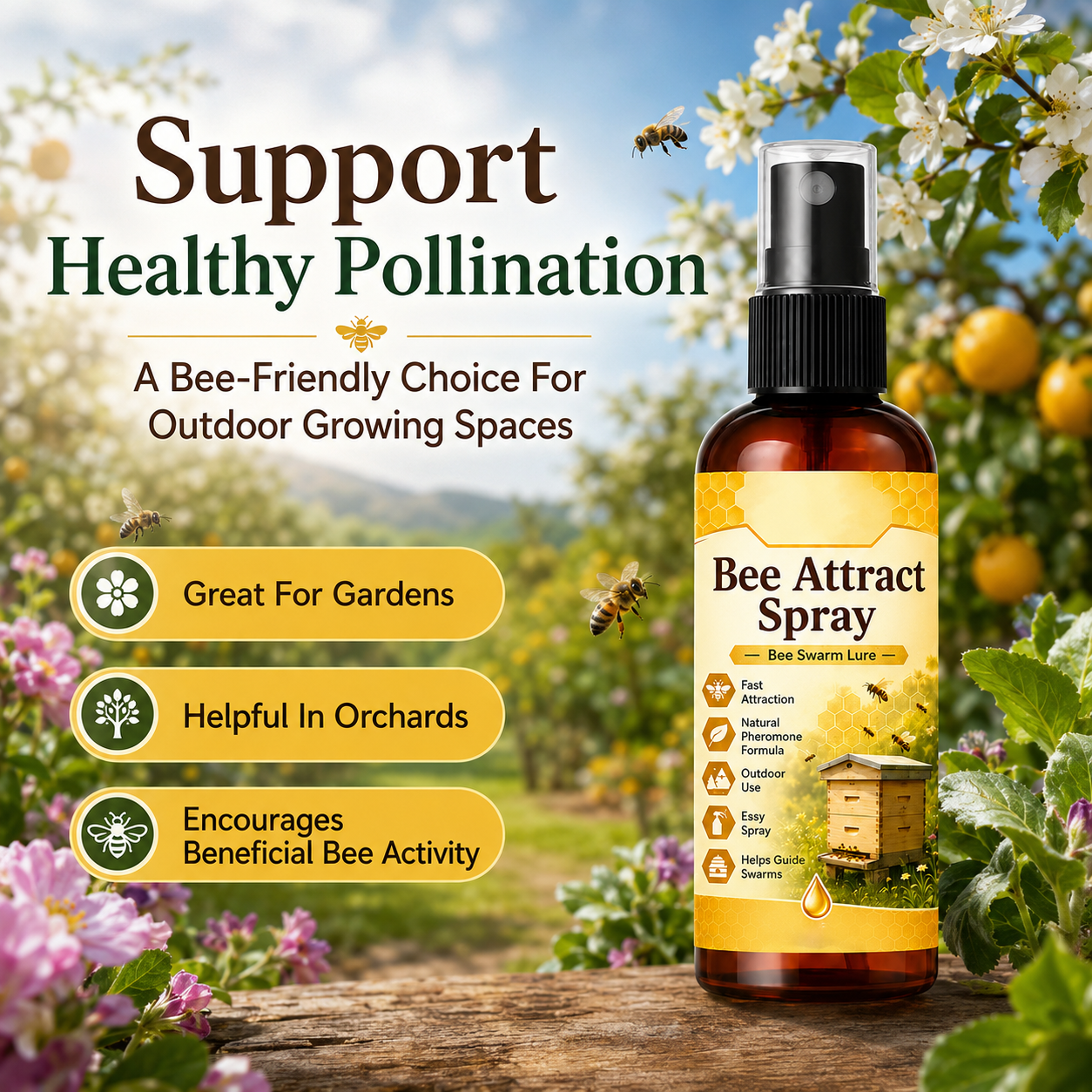 Natural Outdoor Bee Attractant Spray