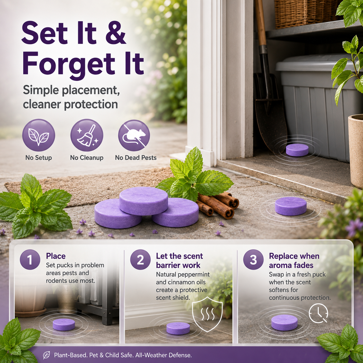 All-Natural Peppermint & Cinnamon Pest & Rodent Repellent Pucks🌿