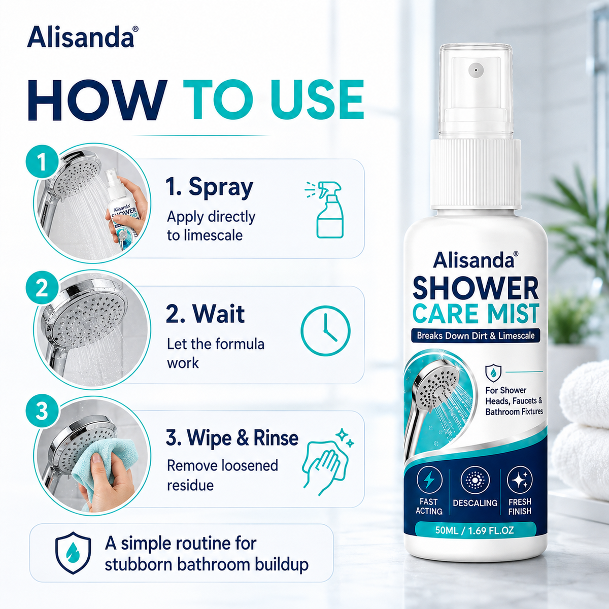 🚿✨Fast-Acting Shower Limescale Remover Spray
