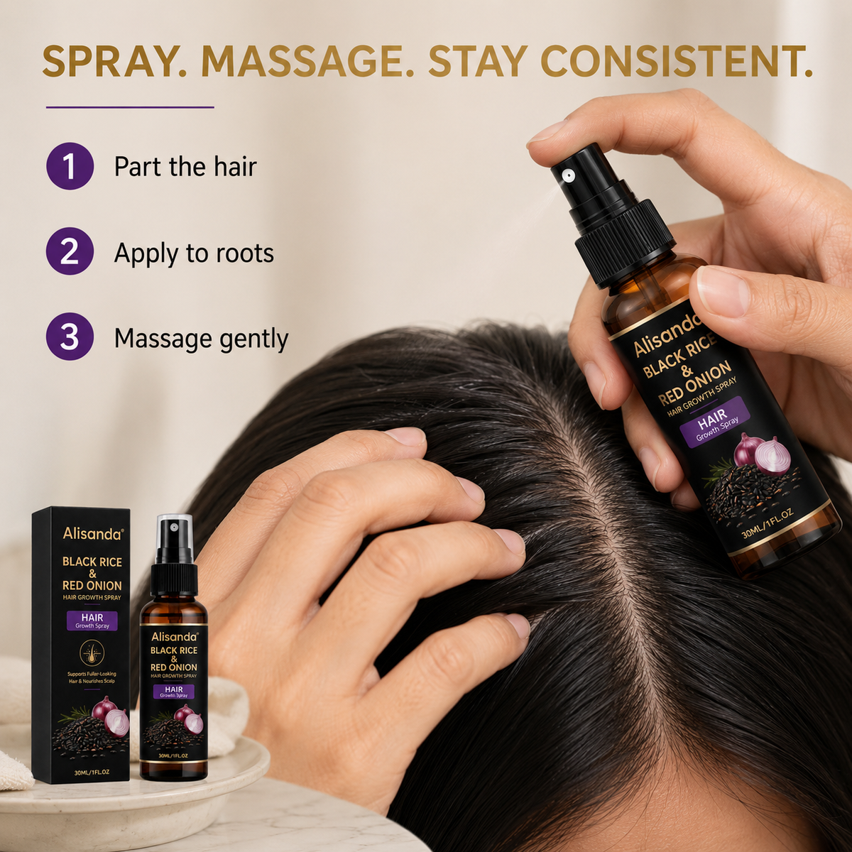 🔥Alisanda® Black Rice & Red Onion Hair Growth Spray