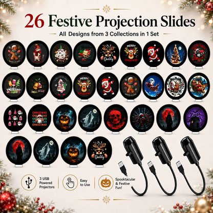 Plug & Play HD Holiday Projector for Christmas & Halloween Decor