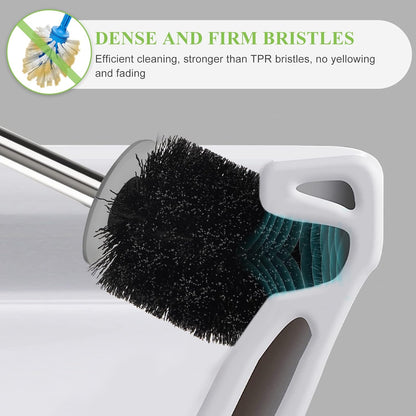 Covered holder concealing the toilet brush head between uses