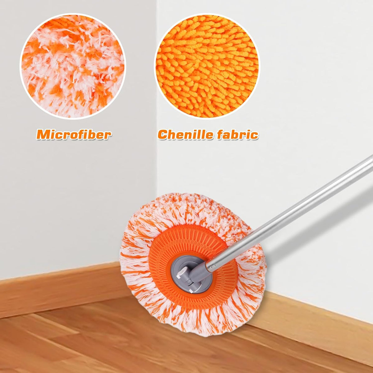 Wall mop used for wet and dry household cleaning