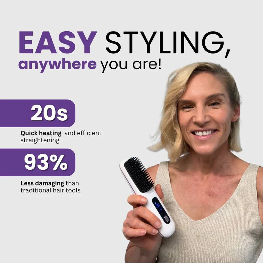 🔥Wireless Ceramic Heating Hair Straightening Comb